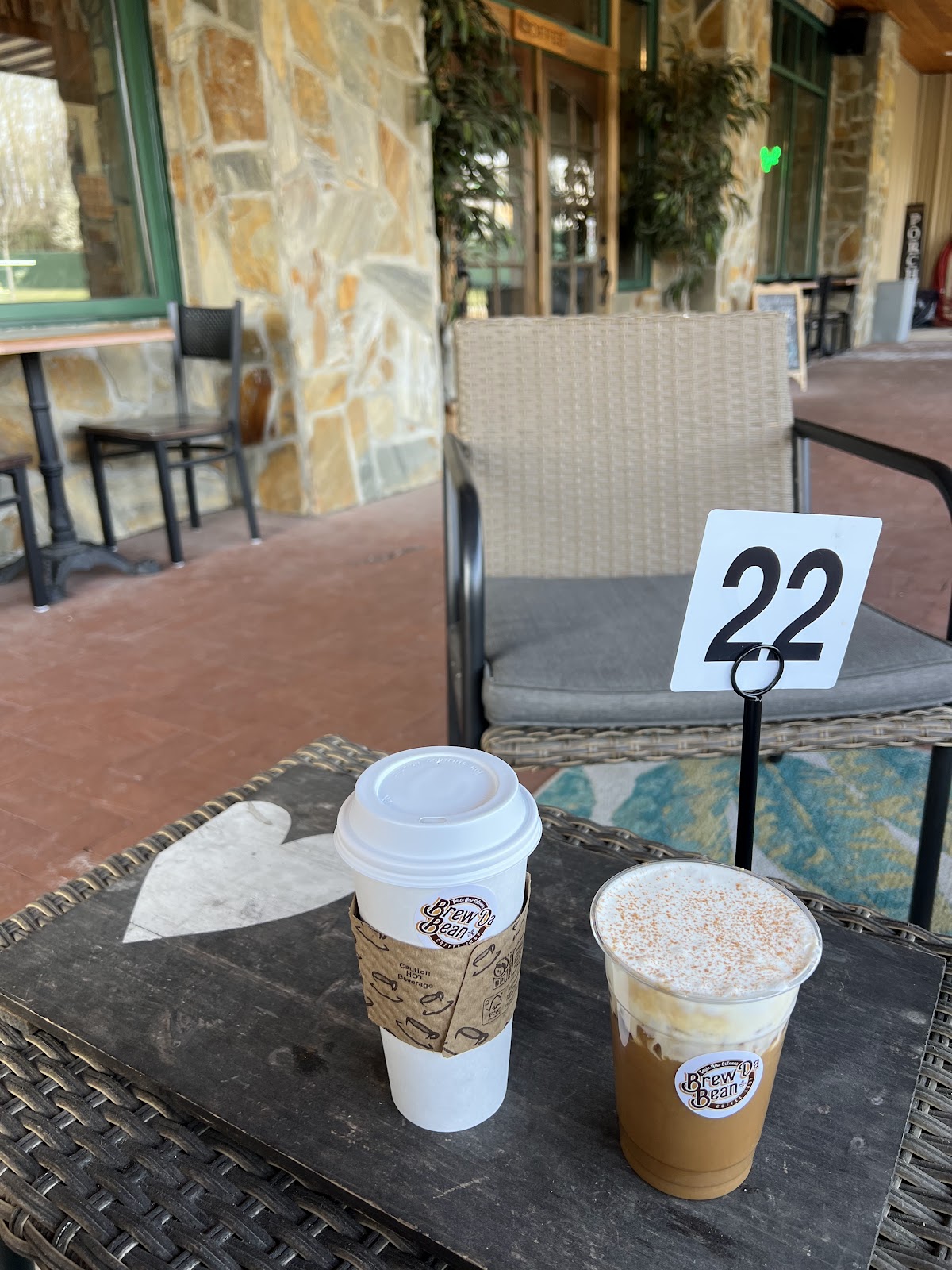 The patio at Brew Da Bean